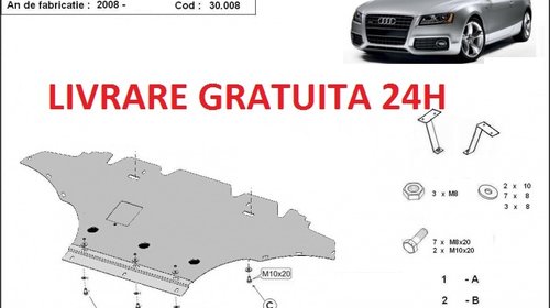 Scut motor metalic otel 2 mm Audi A5 2008-pre