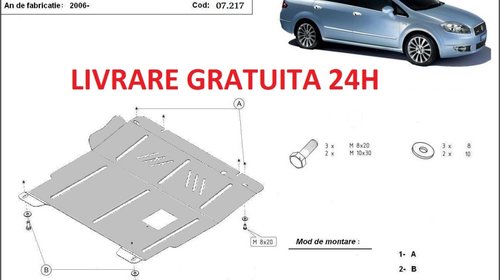 Scut motor metalic otel 2 mm Fiat Linea 2006-