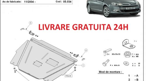 Scut motor metalic otel 2mm Citroen C5 2004-2