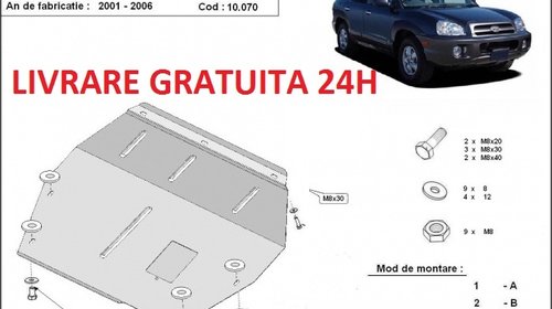 Scut motor metalic otel 2mm Hyundai Santa Fe 