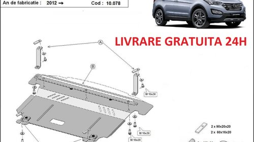 Scut motor metalic otel 2mm Hyundai Sante Fe 