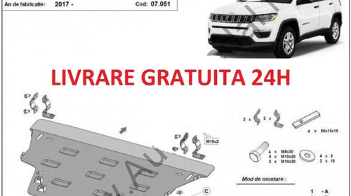 Scut motor metalic otel 2mm Jeep Compass 2017