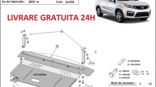 Scut motor metalic otel 2mm Kia Sorento 2012-