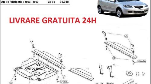 Scut motor metalic otel 2mm Mazda 2 2003 - 20