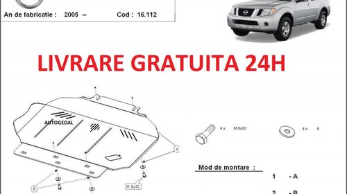 Scut motor metalic otel 2mm Nissan Pathfinder