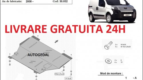 Scut motor metalic otel 2mm Peugeot Bipper 20