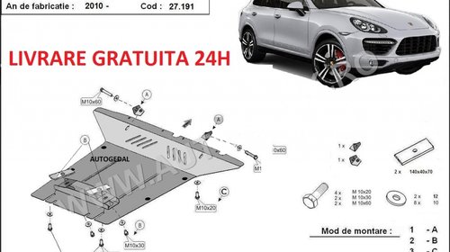 Scut motor metalic otel 2mm Porsche Cayenne 2