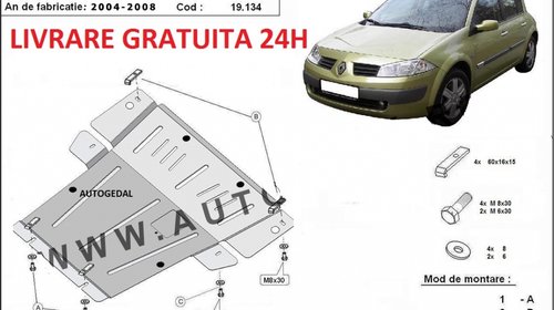 Scut motor metalic otel 2mm Renault Megane 20