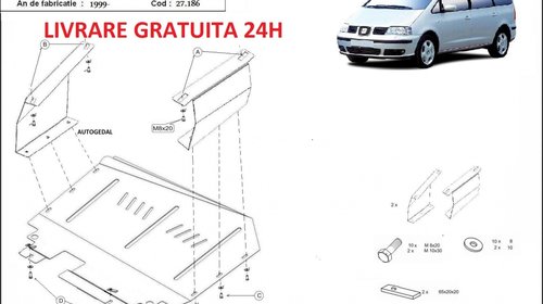 Scut motor metalic otel 2mm Seat Alhambra 199