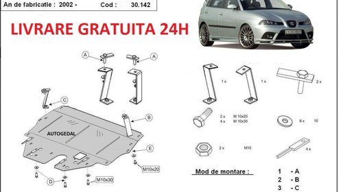 Scut motor metalic otel 2mm Seat Ibiza Benzin