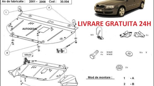 Scut motor metalic otel 2mm Skoda Superb 3U 2