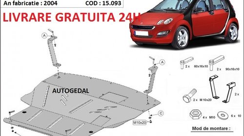 Scut motor metalic otel 2mm Smart Forfour - B