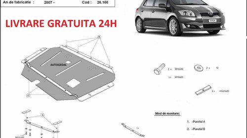 Scut motor metalic otel 2mm Toyota Auris 2007