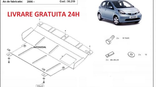 Scut motor metalic otel 2mm Toyota Aygo 2006-