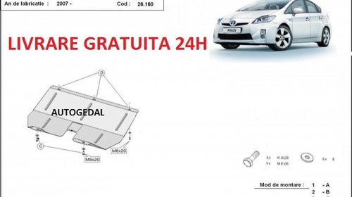 Scut motor metalic otel 2mm Toyota Prius 2009