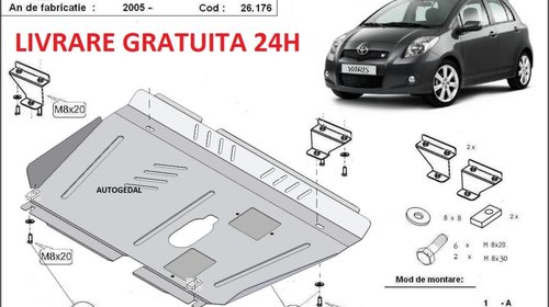 Scut motor metalic otel 2mm Toyota Yaris (ben