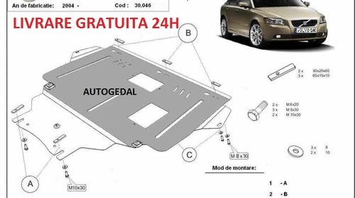 Scut motor metalic otel 2mm Volvo S40 2004-pr