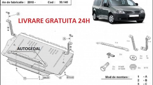 Scut motor metalic otel 2mm VW Caddy 2010-201