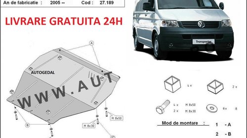 Scut motor metalic otel 2mm VW Transporter T5