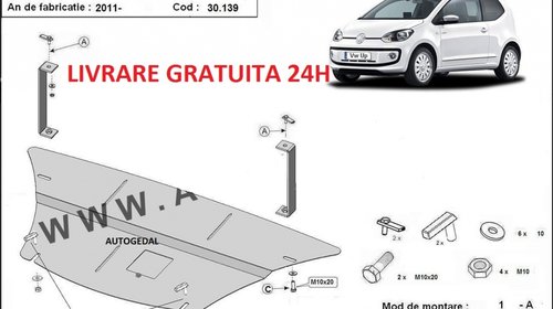 Scut motor metalic otel 2mm Vw UP 2011-prezen