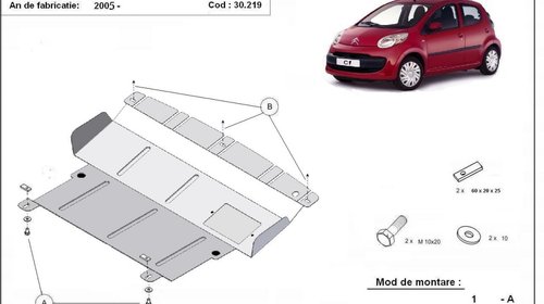 Scut motor metalic Peugeot 107 dupa 2006