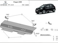 Scut motor metalic Peugeot 2008 2013-2019