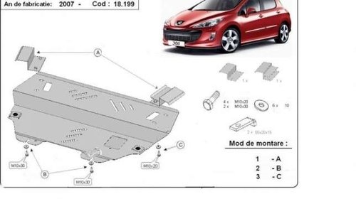 SCUT MOTOR METALIC PEUGEOT 308