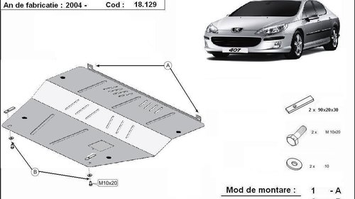 Scut motor metalic Peugeot 407