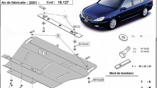 Scut motor metalic Peugeot 607