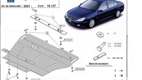 Scut motor metalic Peugeot 607