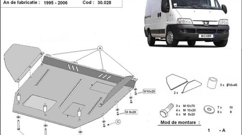 Scut motor metalic Peugeot Boxer 1996-2006