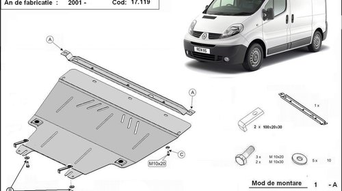 Scut motor metalic Renault Trafic dupa 2003