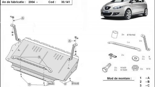 Scut motor metalic Seat Altea dupa 2004