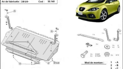 Scut motor metalic Seat Leon 1P 1.2, 1.4TSI, 