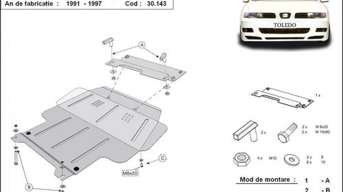 Scut motor metalic Seat Toledo 1991 - 1997