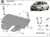 Scut motor metalic Skoda Fabia II - Benzina 2007-2014