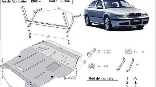 Scut motor metalic Skoda Octavia 1