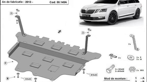 Scut motor metalic Skoda Octavia III Cutie Au