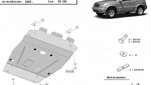 Scut motor metalic Suzuki Grand Vitara dupa 2