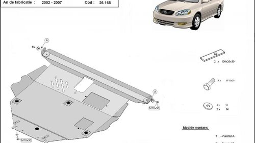 Scut motor metalic Toyota Corolla 2002-2007