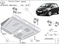 Scut motor metalic Toyota Yaris Benzina 2006-2011