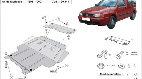 Scut motor metalic Volkswagen Caddy 1991-2003