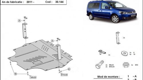 Scut motor metalic VW Caddy după 2011