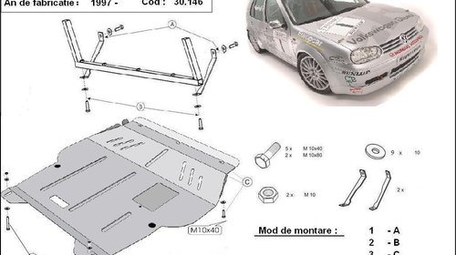 Scut motor metalic VW Golf 4 1998 - 2004