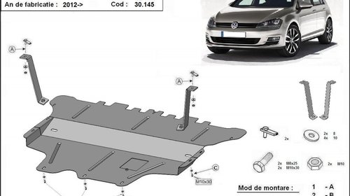 Scut motor metalic VW Golf 7 dupa 2013