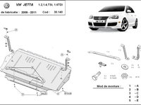 Scut motor metalic VW Jetta 1.2, 1.4TSI si 1.6 tdi 2009-2011