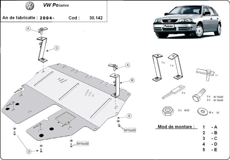 Scut motor metalic VW Pointer 2004-preze