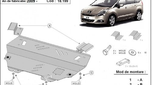 Scut motor Peugeot 5008 fab. dupa 2009 -