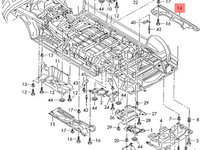 Scut podea stanga Volkswagen Transporter T5 duba 2007 alb OEM 7H3825209B