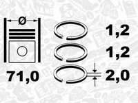 Segmenti piston ET ENGINETEAM pentru Audi A3 8P 1.2TSI 2010-2012